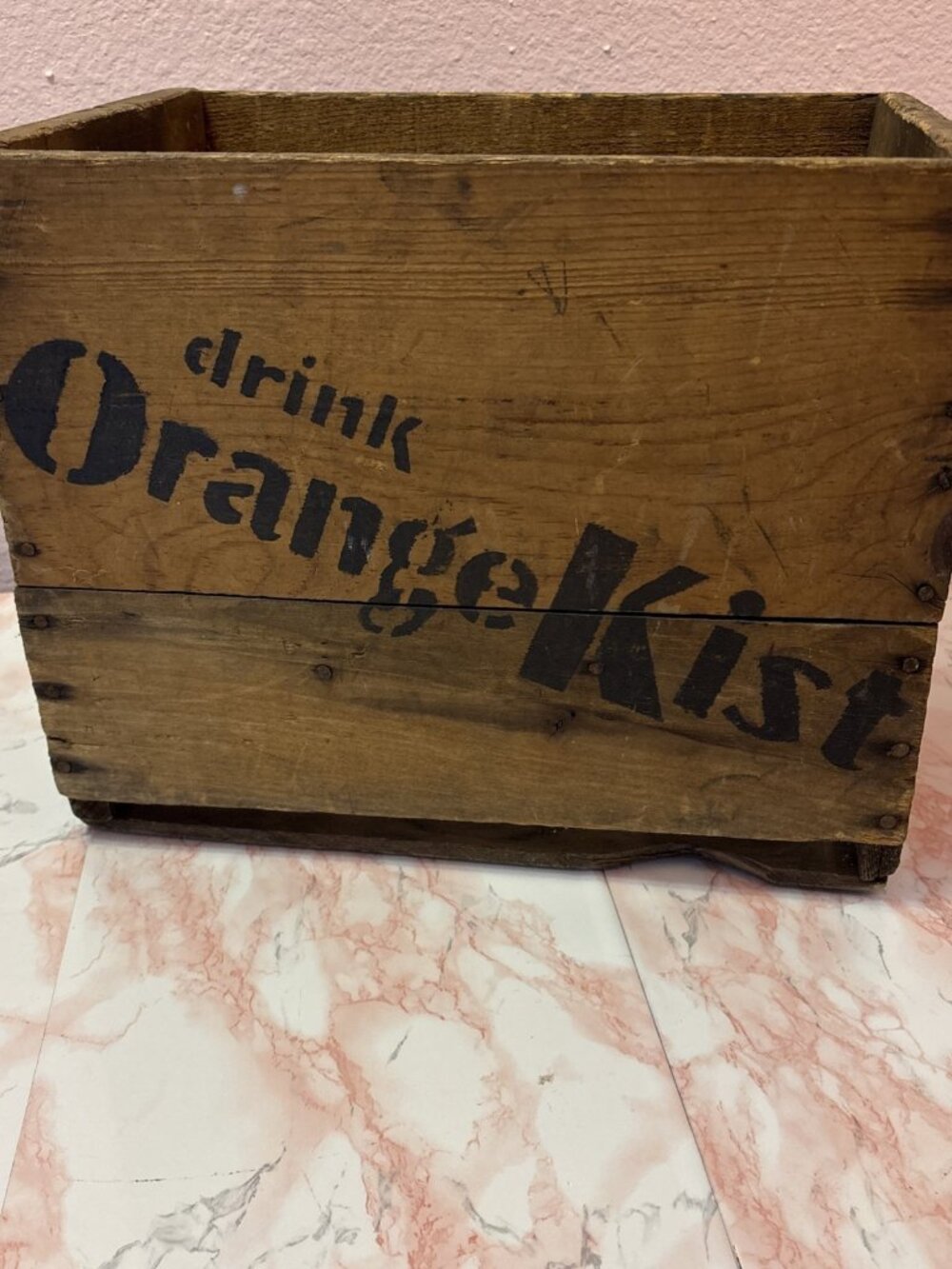 Antique Kist Soda Wooden Crate Advertising Storage 14x12x9.5 Inch